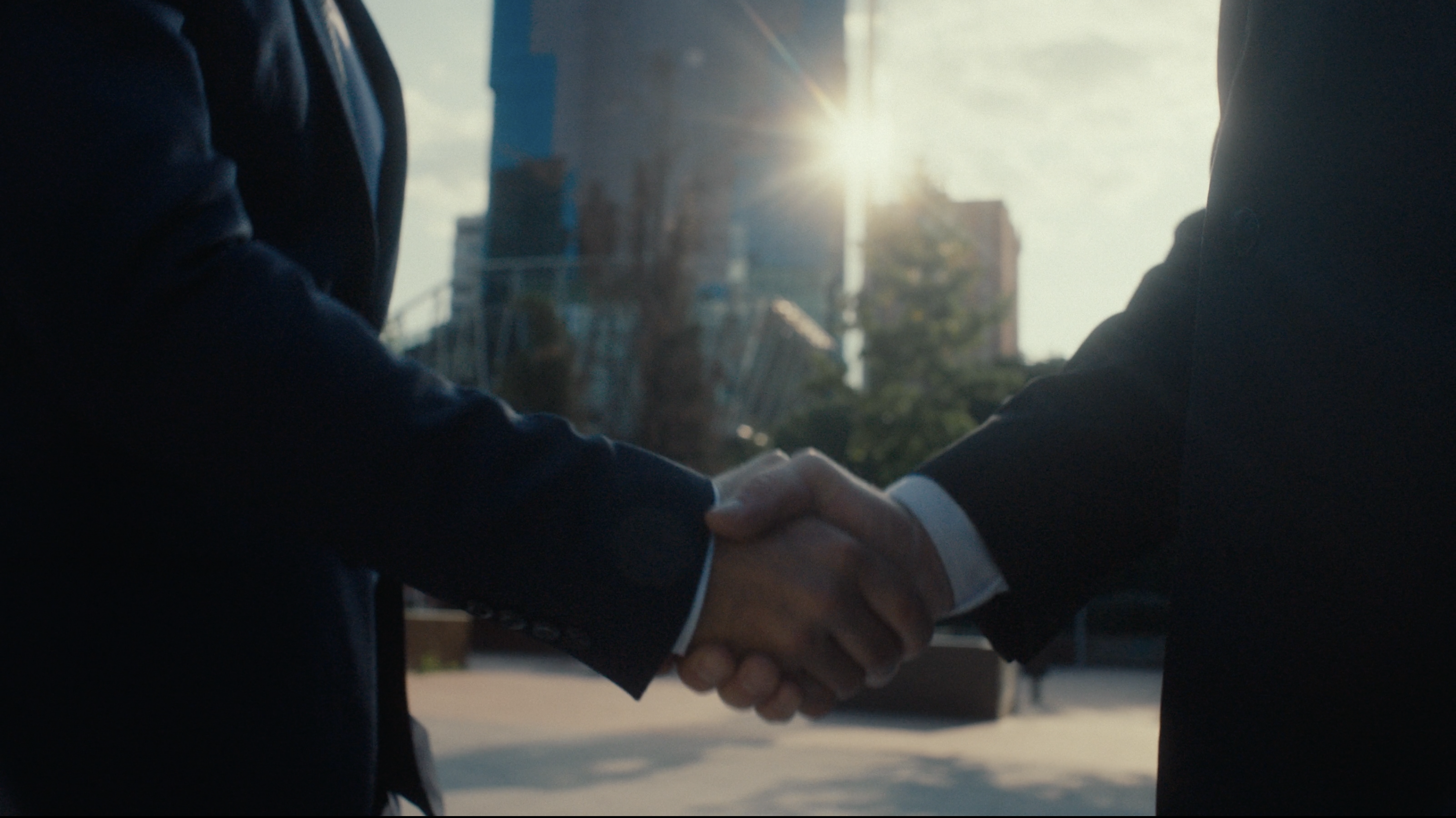 Handshake at golden hour